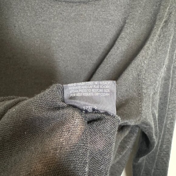 Eileen Fisher Black Italian Yarn Long Sheer Top Womens Plus 2X Linen Nylon Scoop - Picture 9 of 9